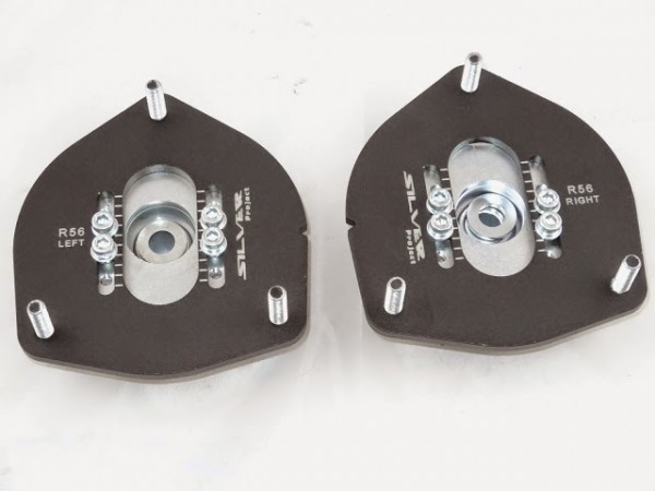 Silver Project Adjustable Top Mount Camber Plates MINI R55-R61